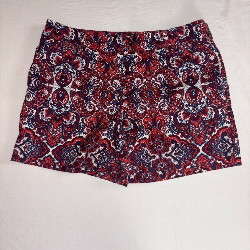 Saint Tropez West Red, White, and Blue Patterned Shorts - Size 6